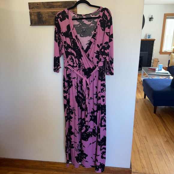 NWOT Purple Floral Maxi Dress - Picture 1 of 6